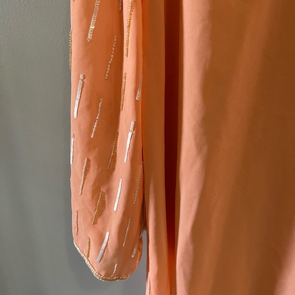 Midnight velvet beaded Embroidered Peach Blouse/blazer jacket size 2X boxGI - Picture 6 of 7